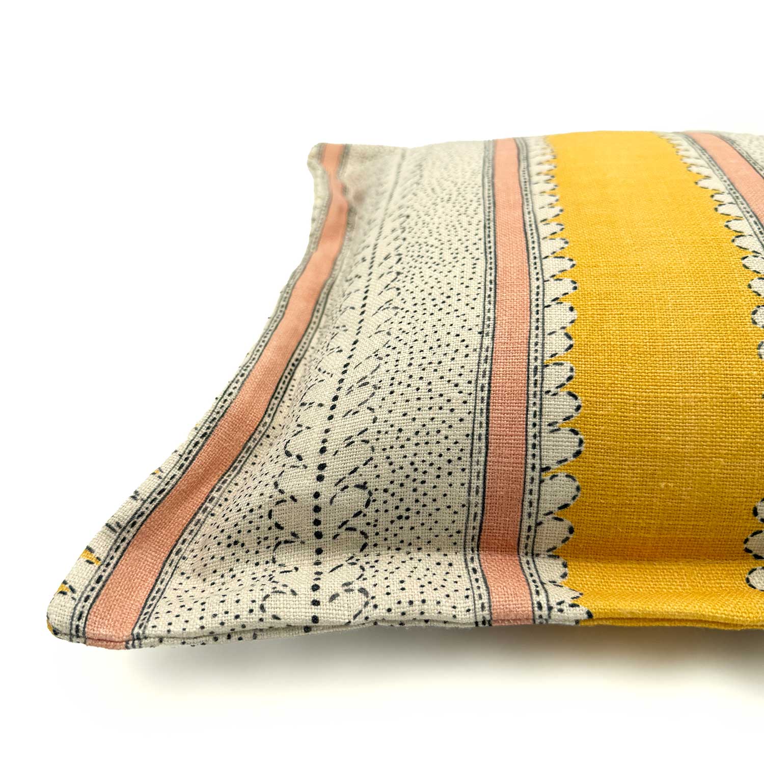 Dimity Mango | Yellow & Peach Cushion | Linwood
