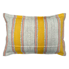 Dimity Mango | Yellow & Peach Cushion | Linwood