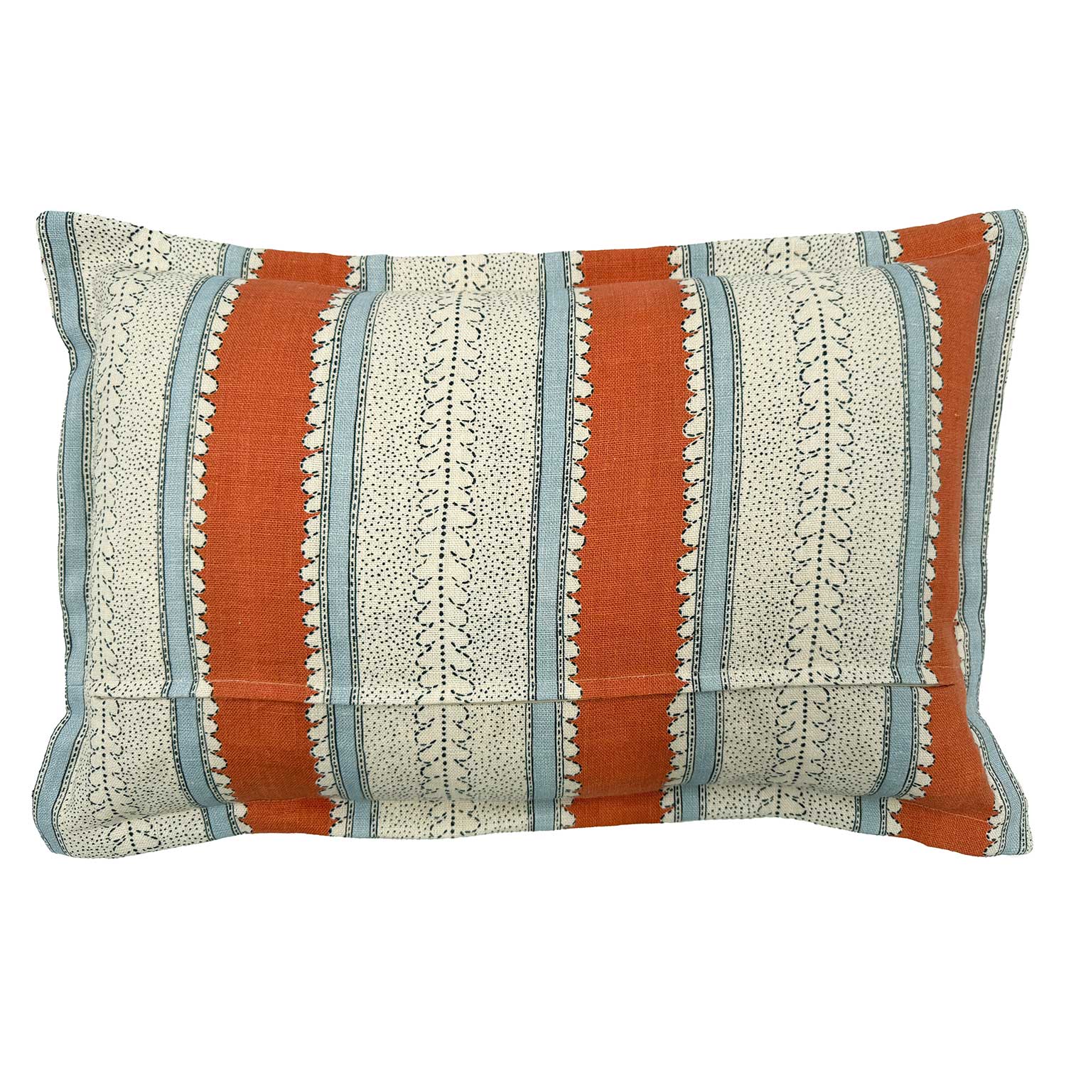 Dimity Rust | Orange & Blue Cushion | Linwood