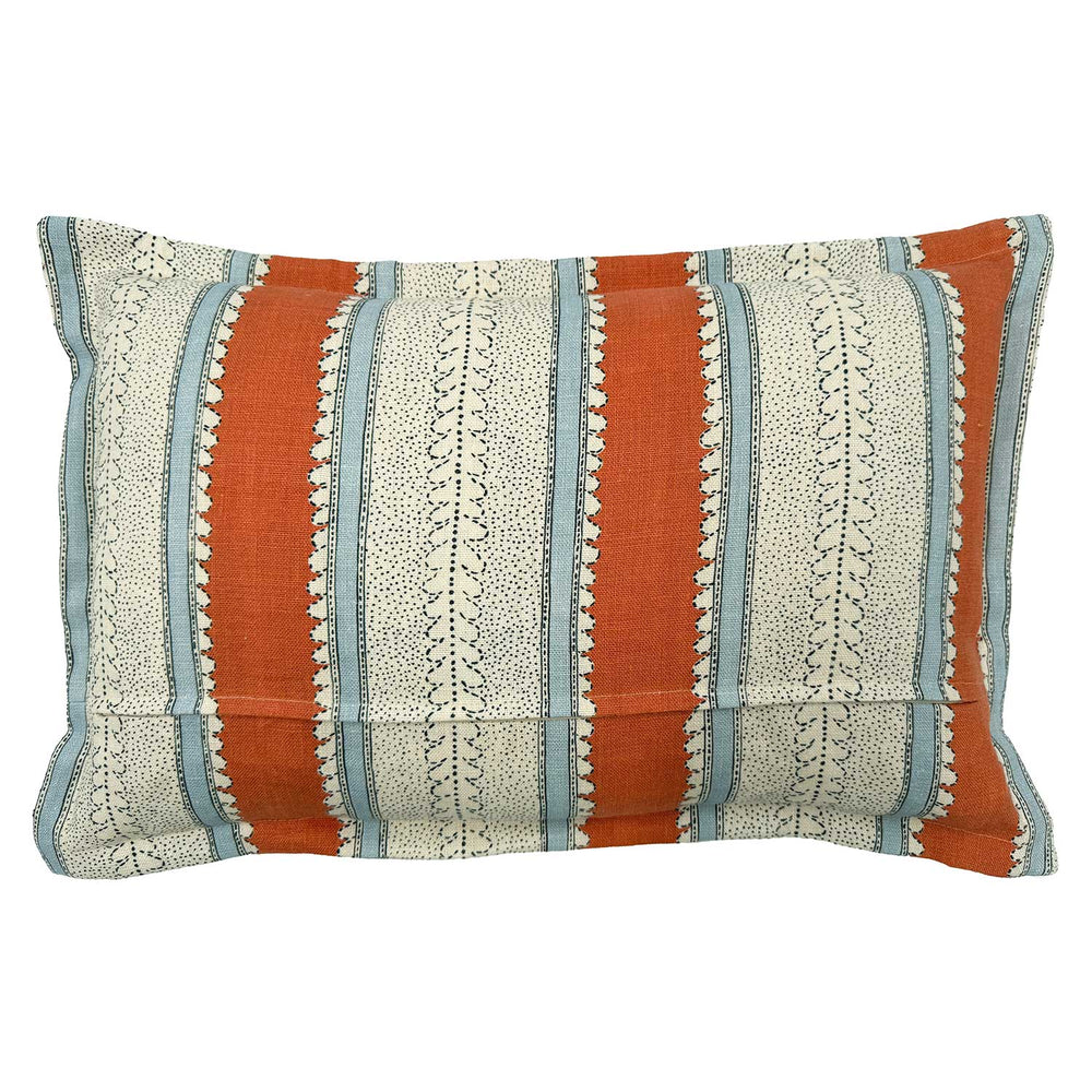 Dimity Rust | Orange & Blue Cushion | Linwood