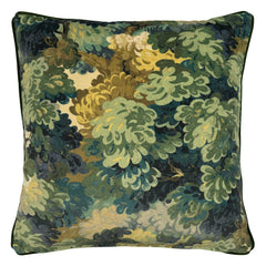 English Oak Green Velvet Cushion | Linwood