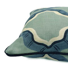 Ruffled Tahiti Linen Cushion | Blue | Linwood