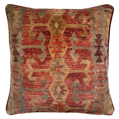 Samimi Earth Velvet Cushion | Red & Natural | Linwood 