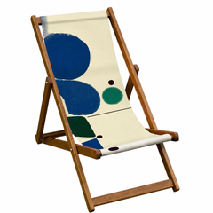 Vintage Inspired Wooden Deckchair- Blue Development Green - TATE - Victor Pasmore