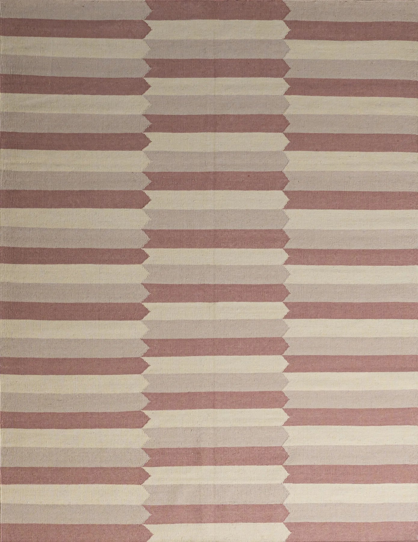 Pink & Cream Diamonds Flatwoven Wool Rug | Amy Kent
