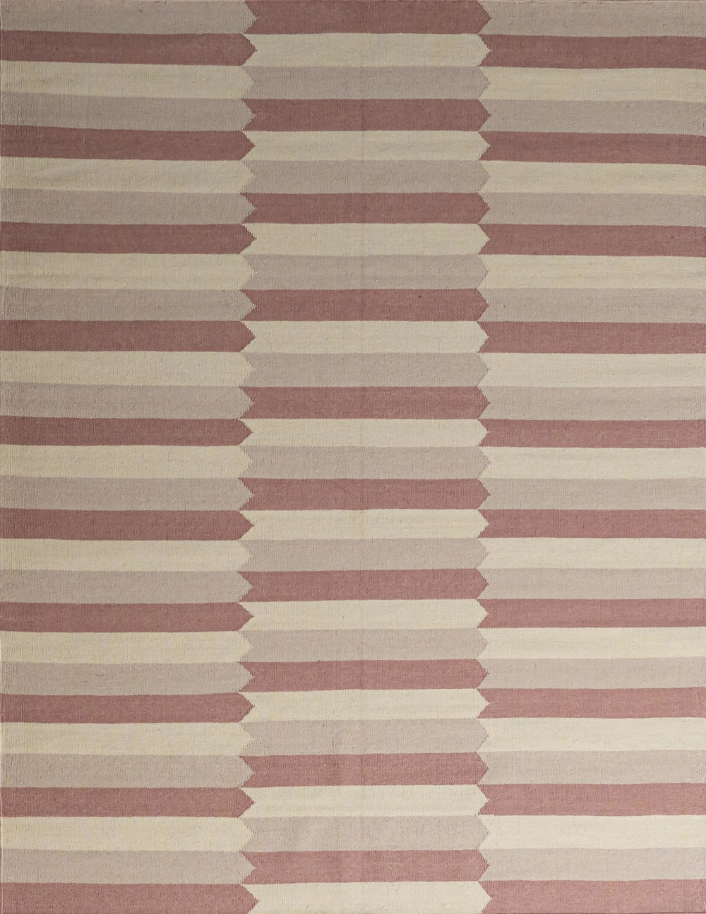 Pink & Cream Diamonds Flatwoven Wool Rug | Amy Kent