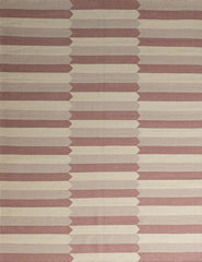 Pink & Cream Diamonds Flatwoven Wool Rug | Amy Kent