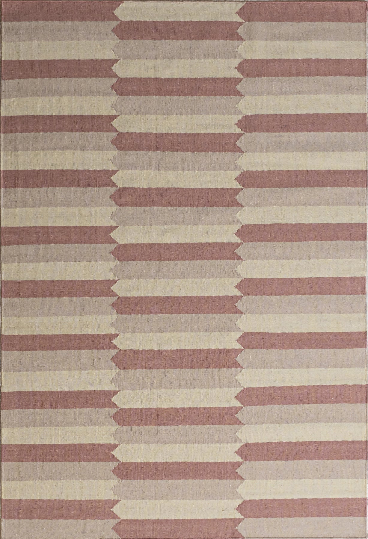 Pink & Cream Diamonds Flatwoven Wool Rug | Amy Kent