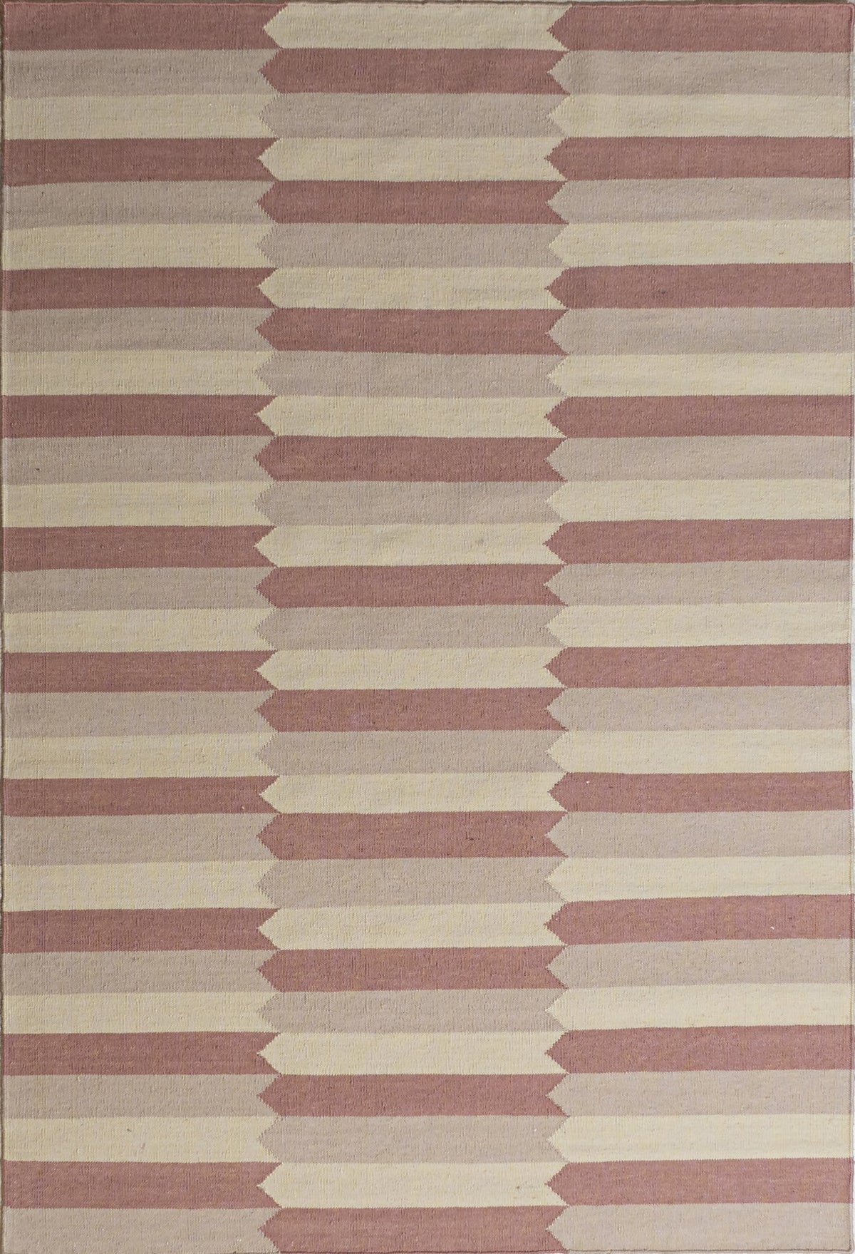 Pink & Cream Diamonds Flatwoven Wool Rug | Amy Kent