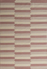 Pink & Cream Diamonds Flatwoven Wool Rug | Amy Kent