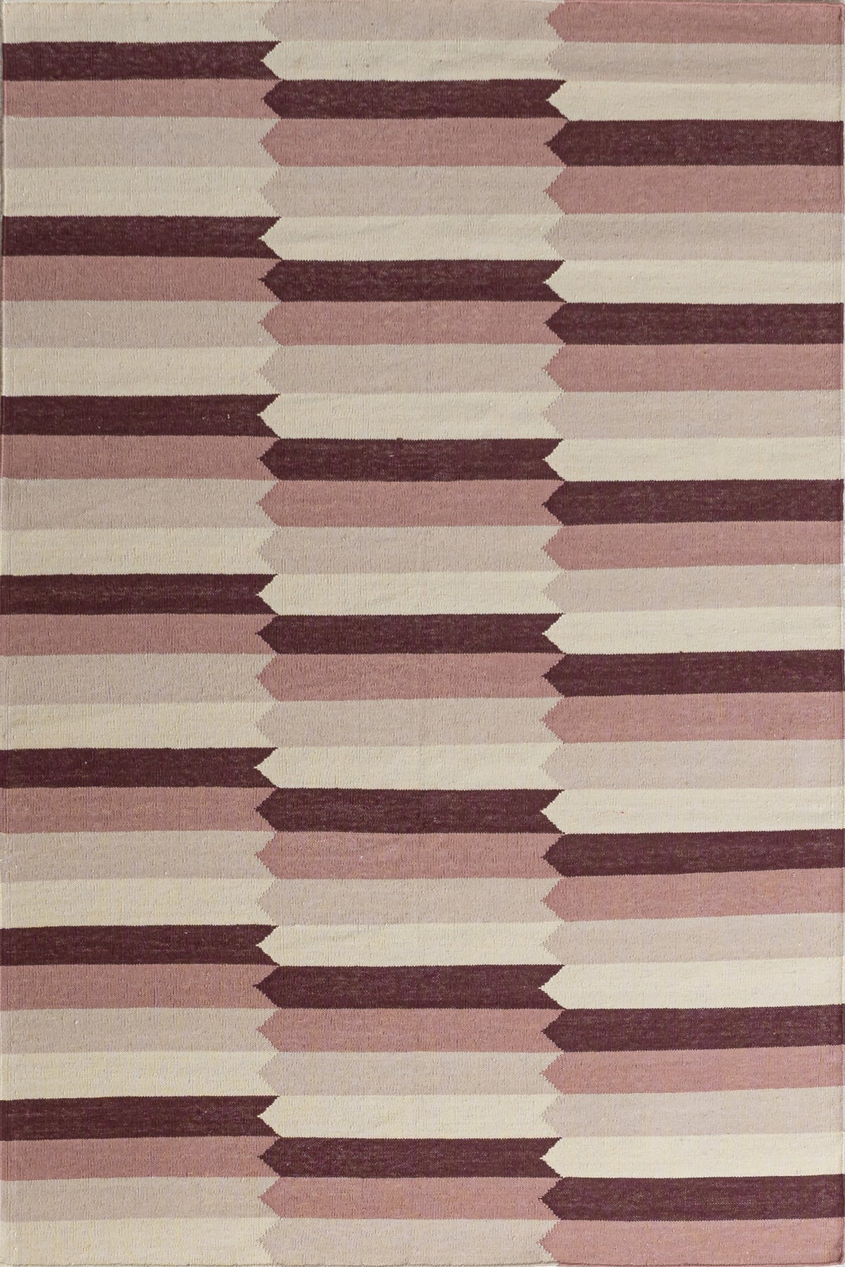 Pink & Burgundy Diamonds Flatwoven Wool Rug | Amy Kent