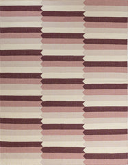 Pink & Burgundy Diamonds Flatwoven Wool Rug | Amy Kent