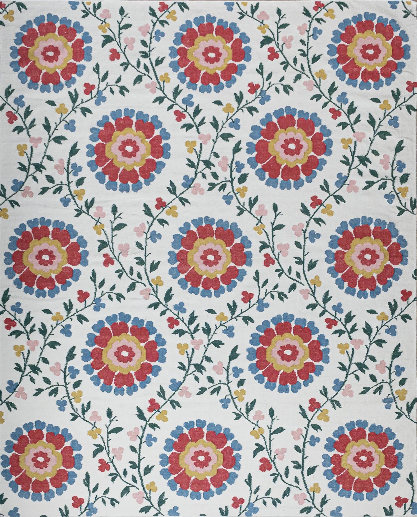 Floral Ogee By Daydress | Floral Flatwoven Wool Rug | Amy Kent