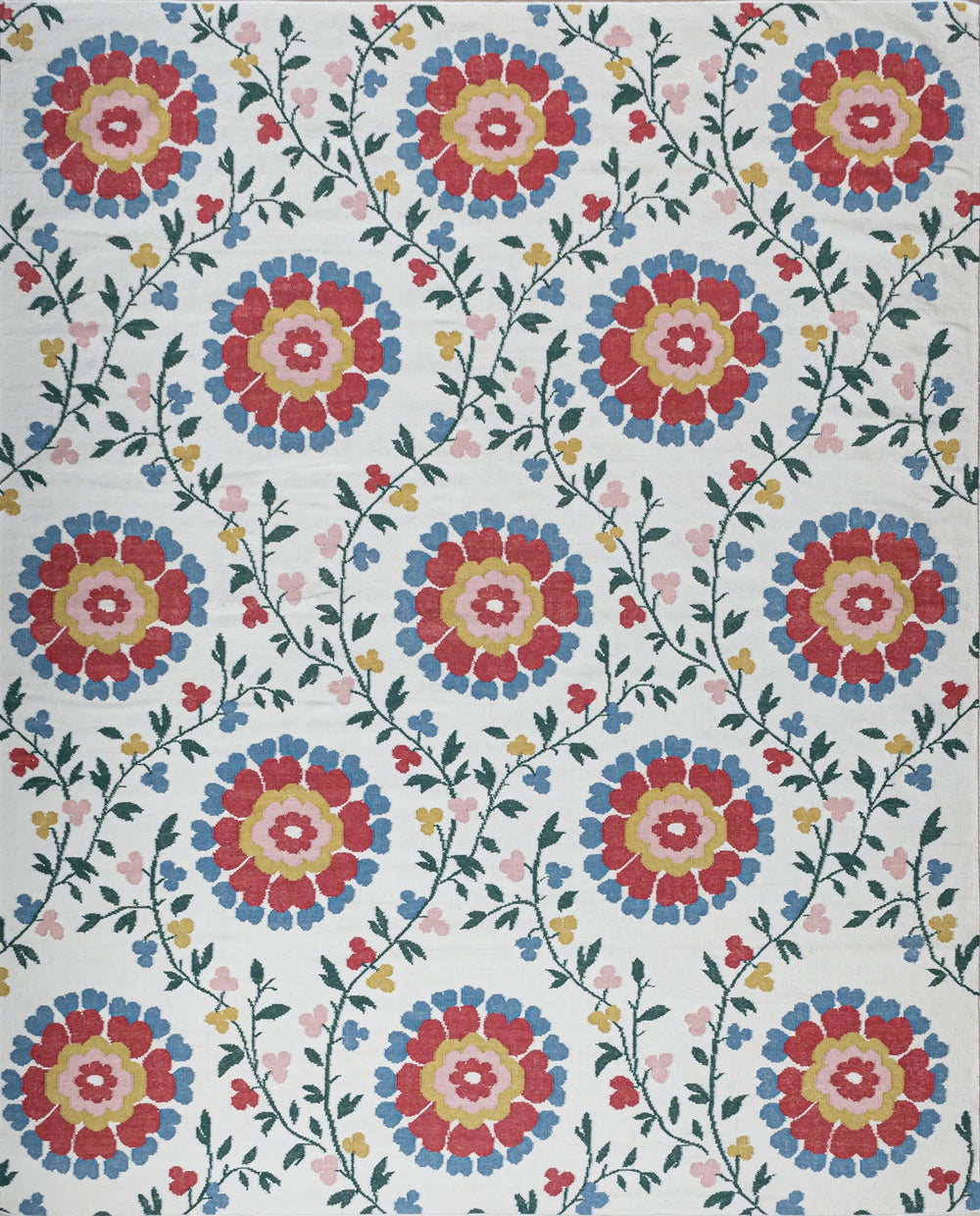 Floral Ogee By Daydress | Floral Flatwoven Wool Rug | Amy Kent
