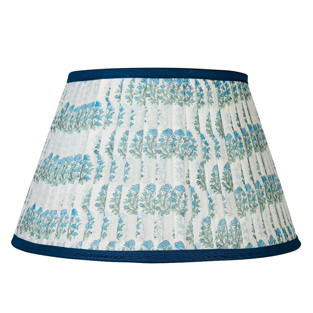 Blue Floral "Forget Me Not' Gathered Empire Lampshade| Kelling Home