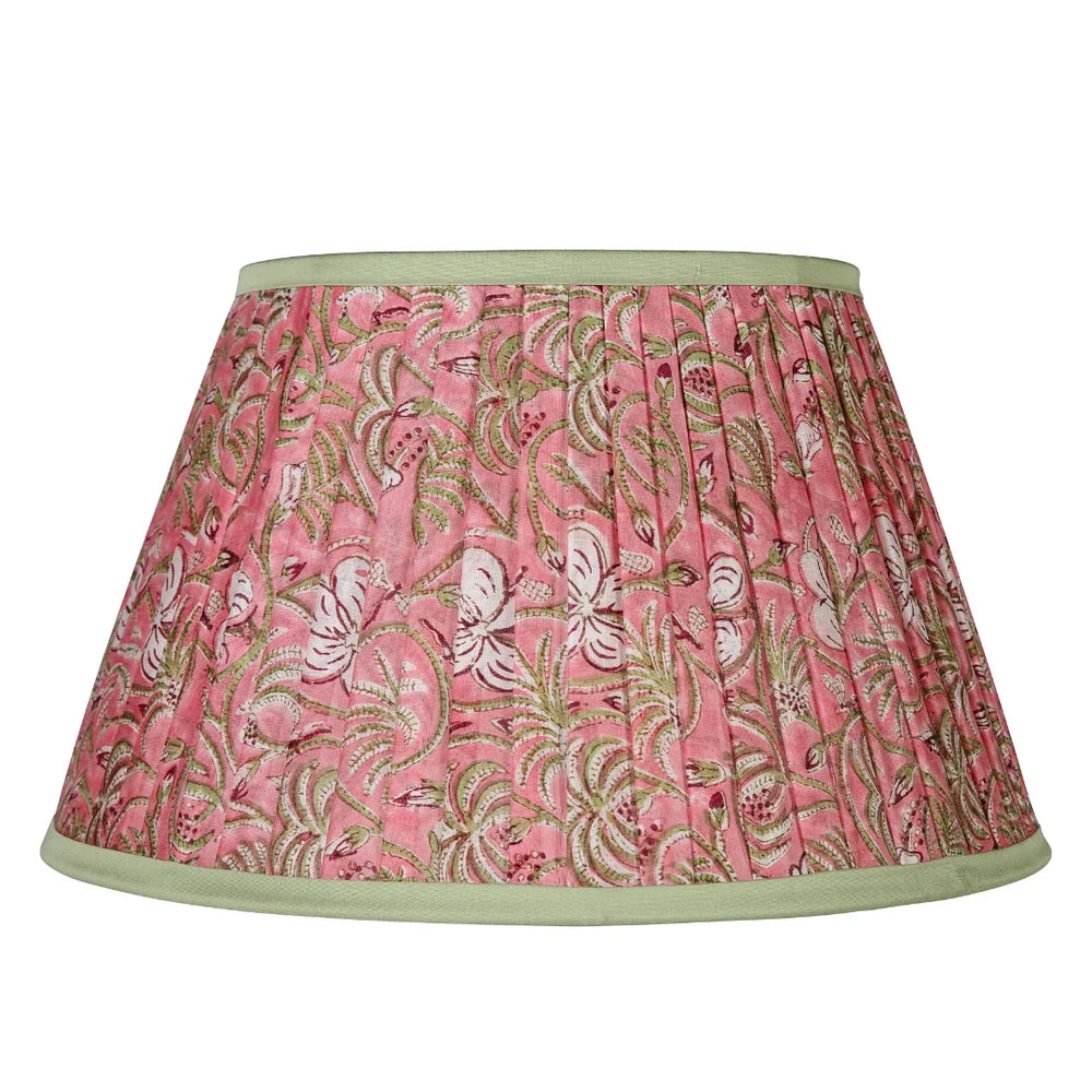 Pink & Green Floral Gathered Empire Lampshade| Kelling Home
