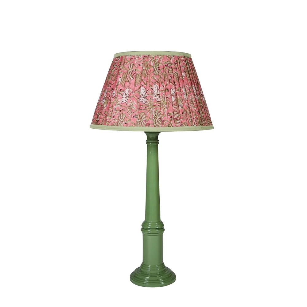 Pink & Green Floral Gathered Empire Lampshade| Kelling Home