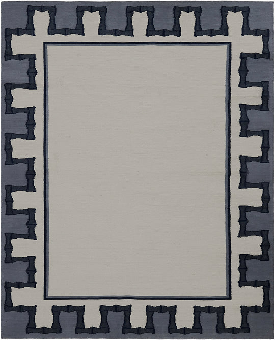 Greek Key Design Handwoven Rug | Cream & Navy | Jennifer Manners x Salvesen Graham 
