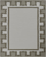 Greek Key Design Handwoven Rug- Cream & Moss