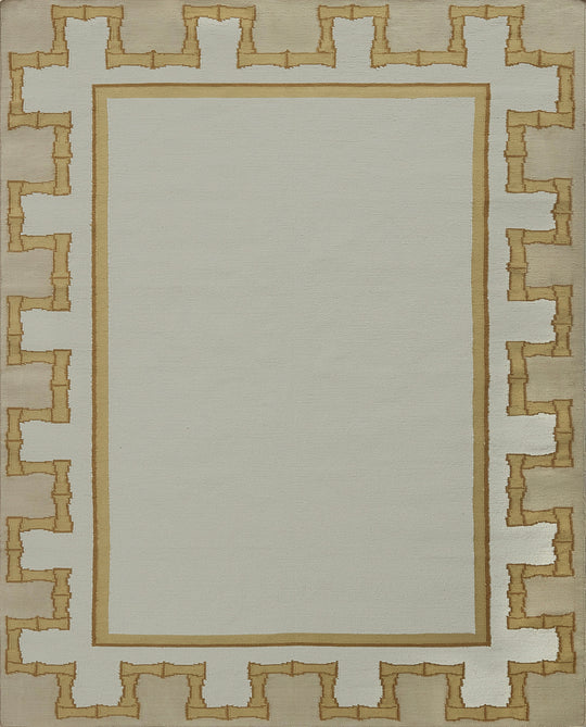 Greek Key Design Handwoven Rug | Cream & Mustard Yellow | Jennifer Manners x Salvesen Graham 