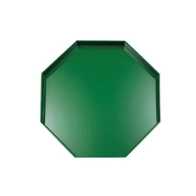 Large Octagon Lacquered Tray | Green | Casa JJ