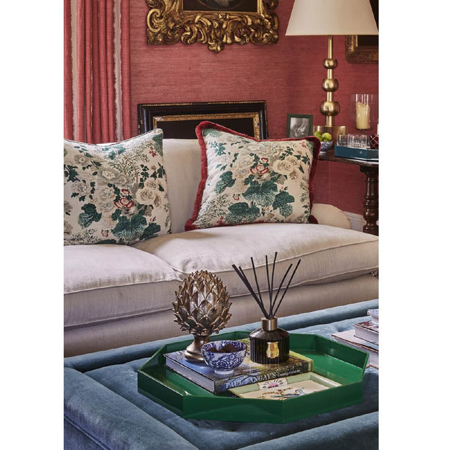 Large Octagon Lacquered Tray | Green | Casa JJ