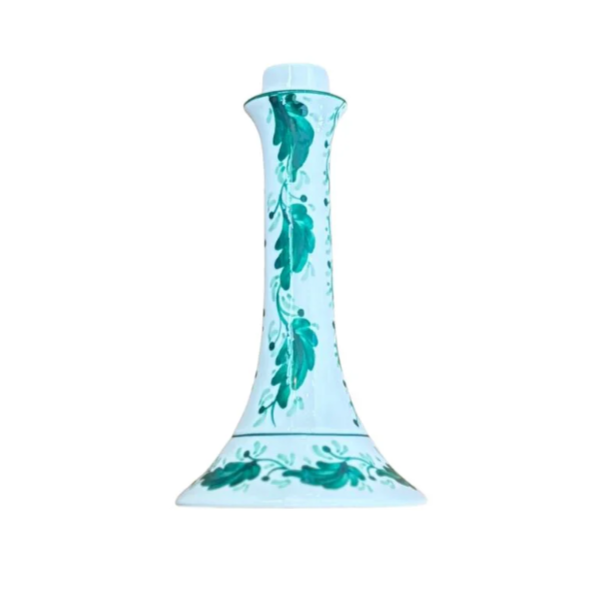 Hand Painted Candlestick | Green Garland | Mews Furnishings