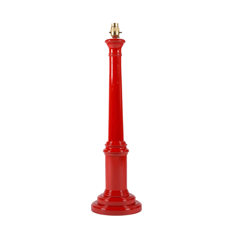 Round Column Lamp Base Wth High Gloss Finish In Red H65cm | Kelling Home