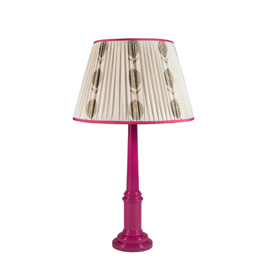 Round Column Lamp Base Wth High Gloss Finish In Fuchsia Pink H65cm | Kelling Home