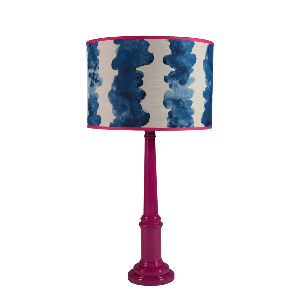 Round Column Lamp Base Wth High Gloss Finish In Fuchsia Pink H65cm | Kelling Home