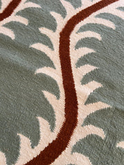 Linwood Helter Skelter Flatweave Wool Green Rug | Amy Kent