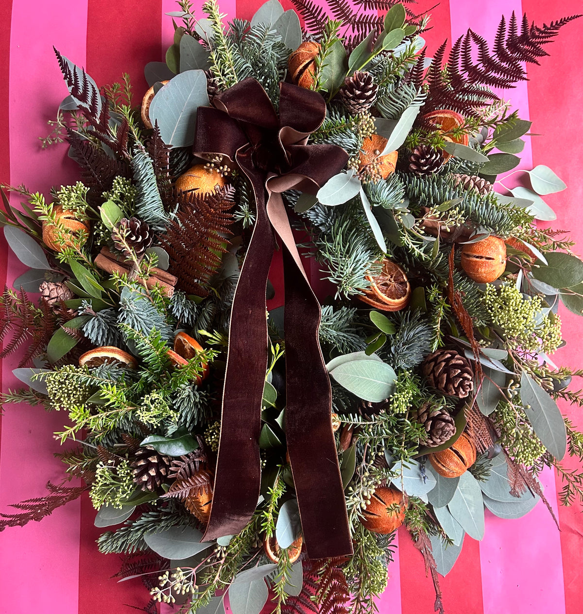 Fresh Christmas Door Wreath- Woodland