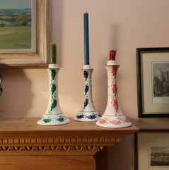 Hand Painted Candlestick | Green Garland | Mews Furnishings