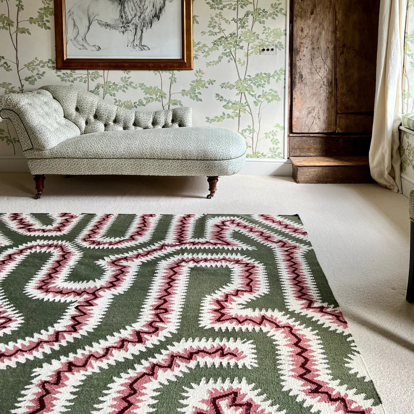 Moorish Green Flatwoven Wool Rug  by Rapture & Wright | Amy Kent