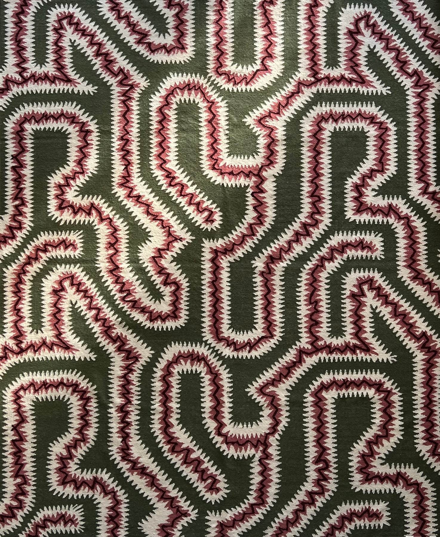 Moorish Green Flatwoven Wool Rug  by Rapture & Wright | Amy Kent