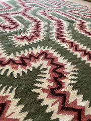 Moorish Green Flatwoven Wool Rug  by Rapture & Wright | Amy Kent