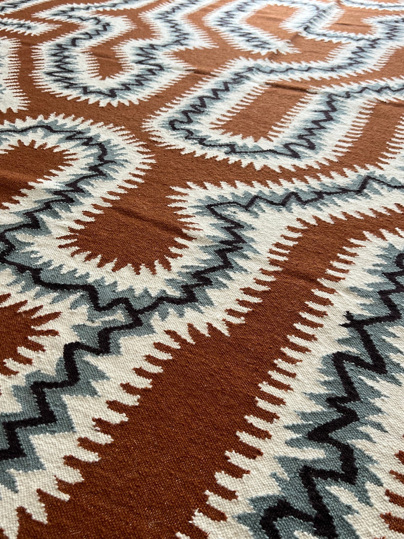 Moorish Burnt Orange Flatwoven Wool Rug  by Rapture & Wright | Amy Kent