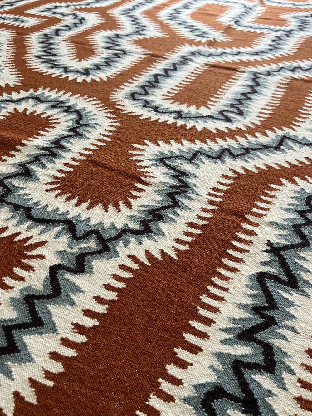 Moorish Burnt Orange Flatwoven Wool Rug  by Rapture & Wright | Amy Kent