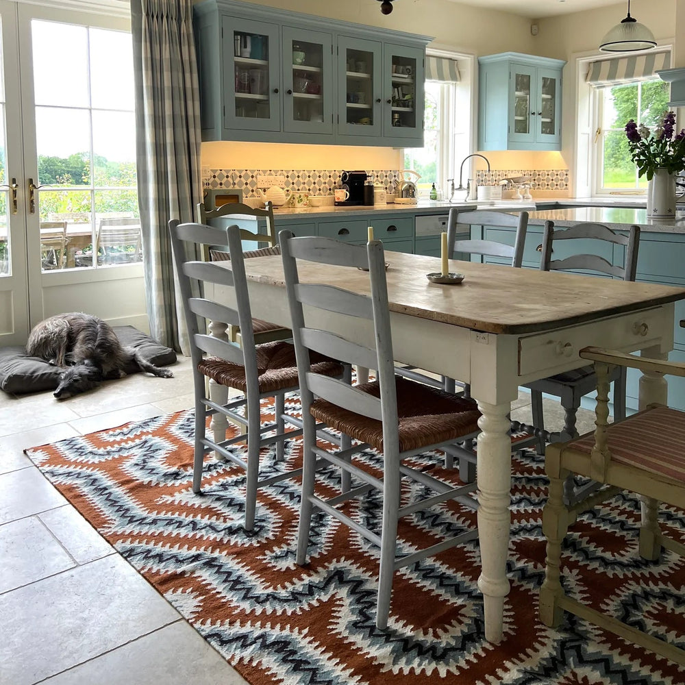 Moorish Burnt Orange Flatwoven Wool Rug  by Rapture & Wright | Amy Kent