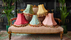 Yellow Damask Lampshade with Tassel Fringe | Tinker & Tallulah