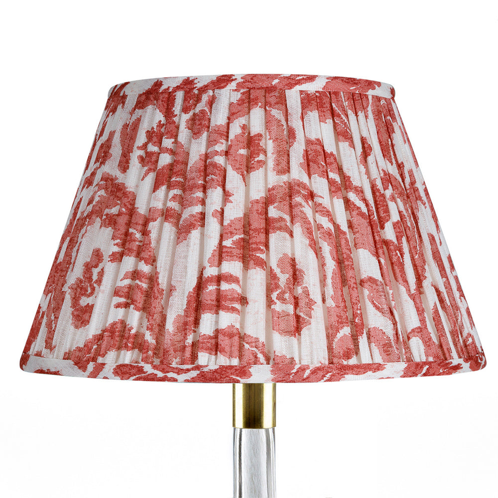 Marlborough Red Gathered Linen Lampshade | Fermoie