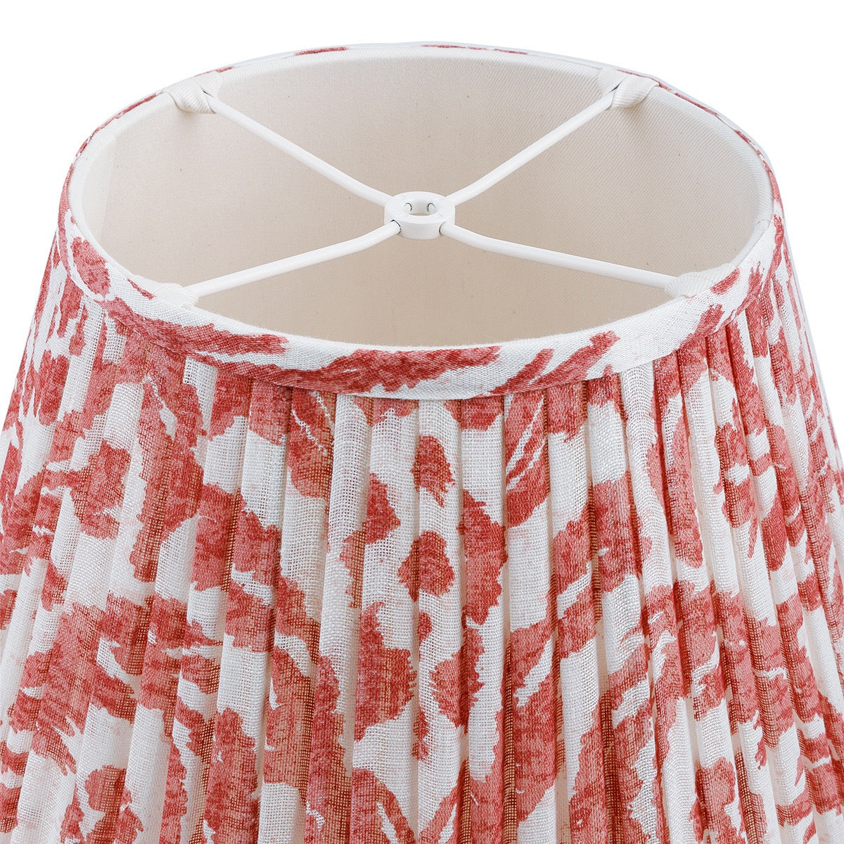 Marlborough Red Gathered Linen Lampshade | Fermoie