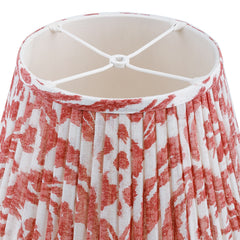 Marlborough Red Gathered Linen Lampshade | Fermoie