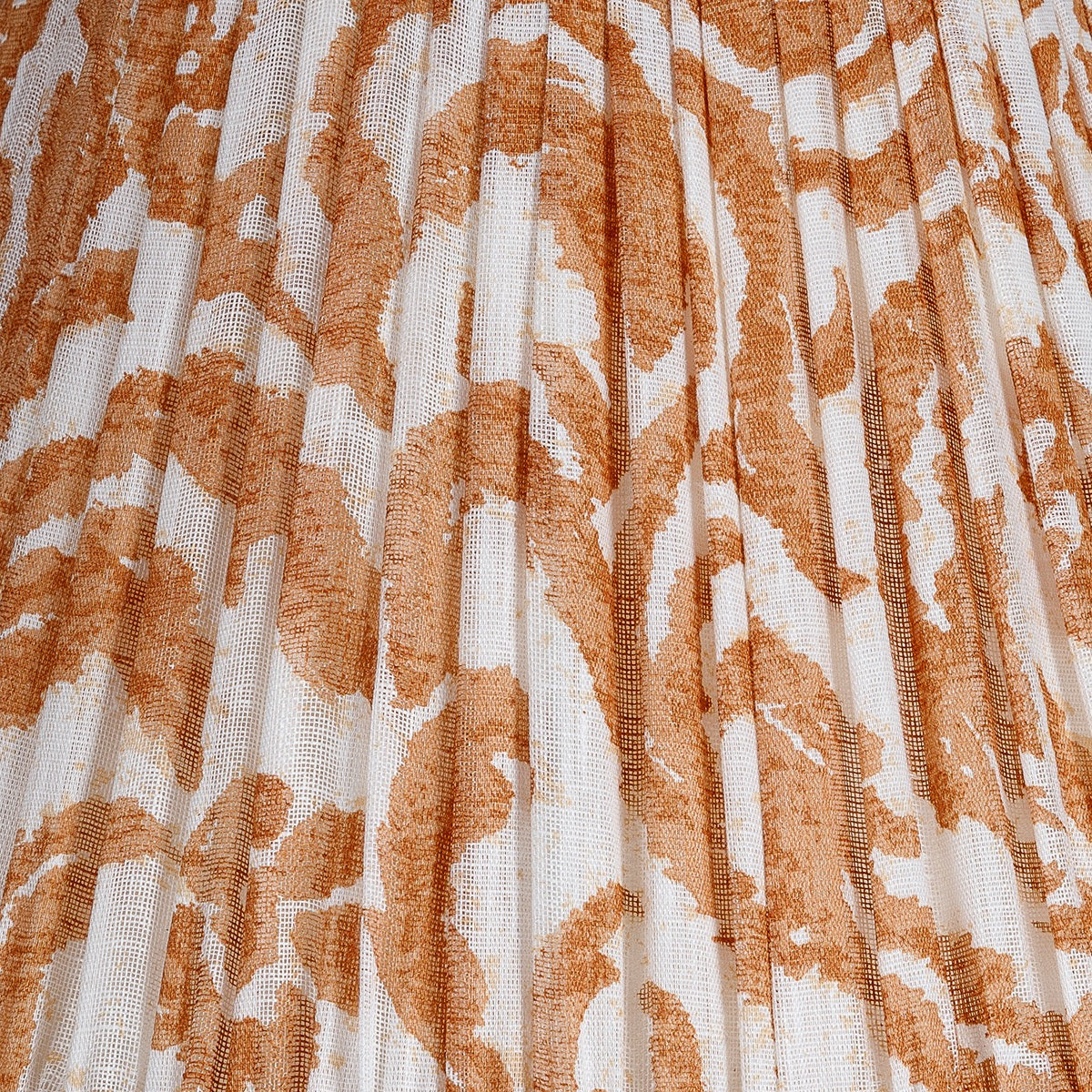 Marlborough Orange Gathered Linen Lampshade | Fermoie