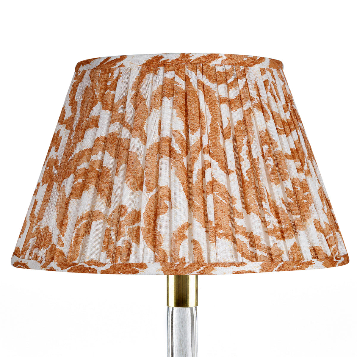 Marlborough Orange Gathered Linen Lampshade | Fermoie