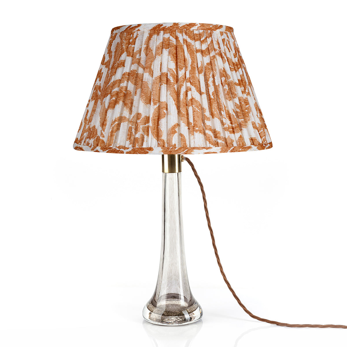 Marlborough Orange Gathered Linen Lampshade | Fermoie