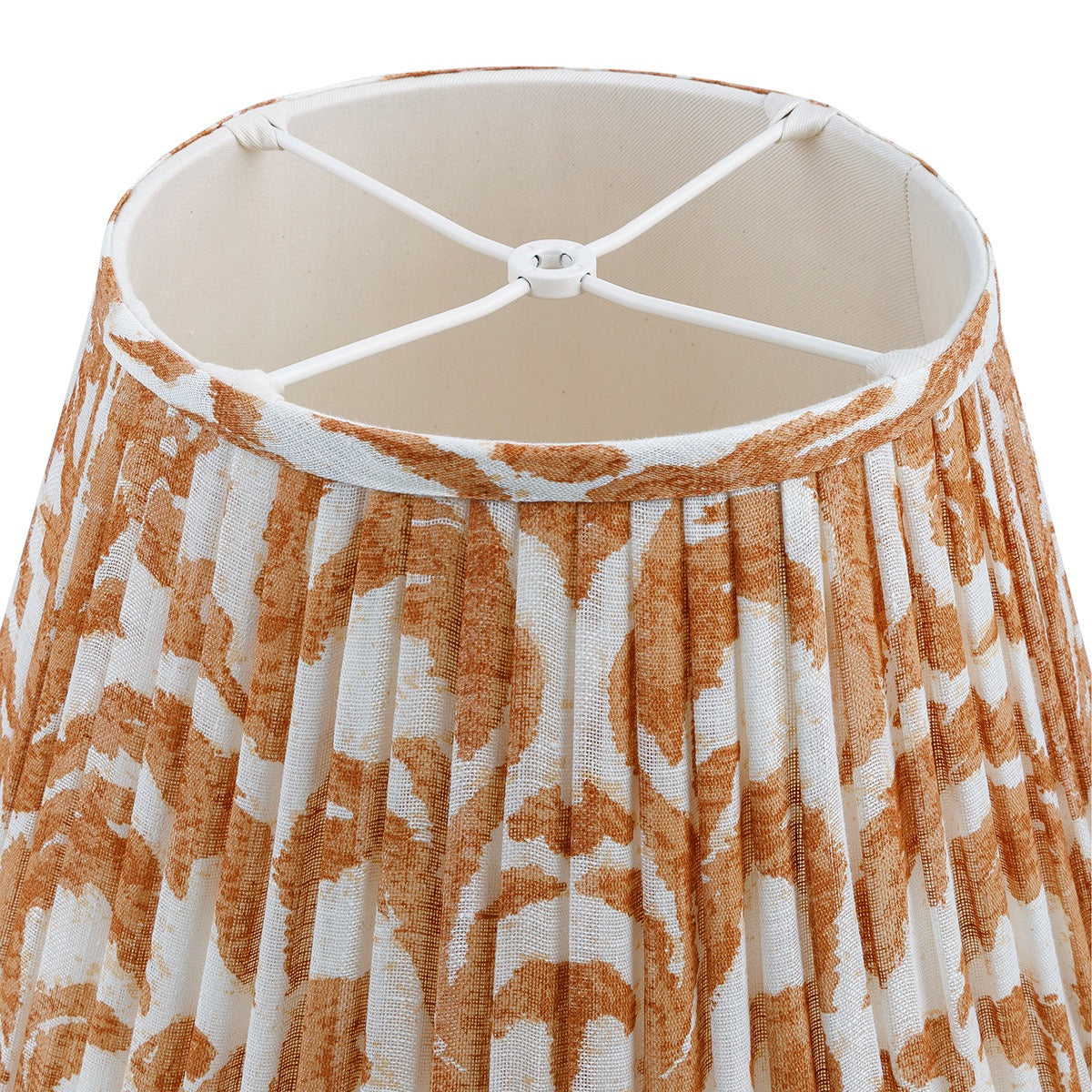 Marlborough Orange Gathered Linen Lampshade | Fermoie