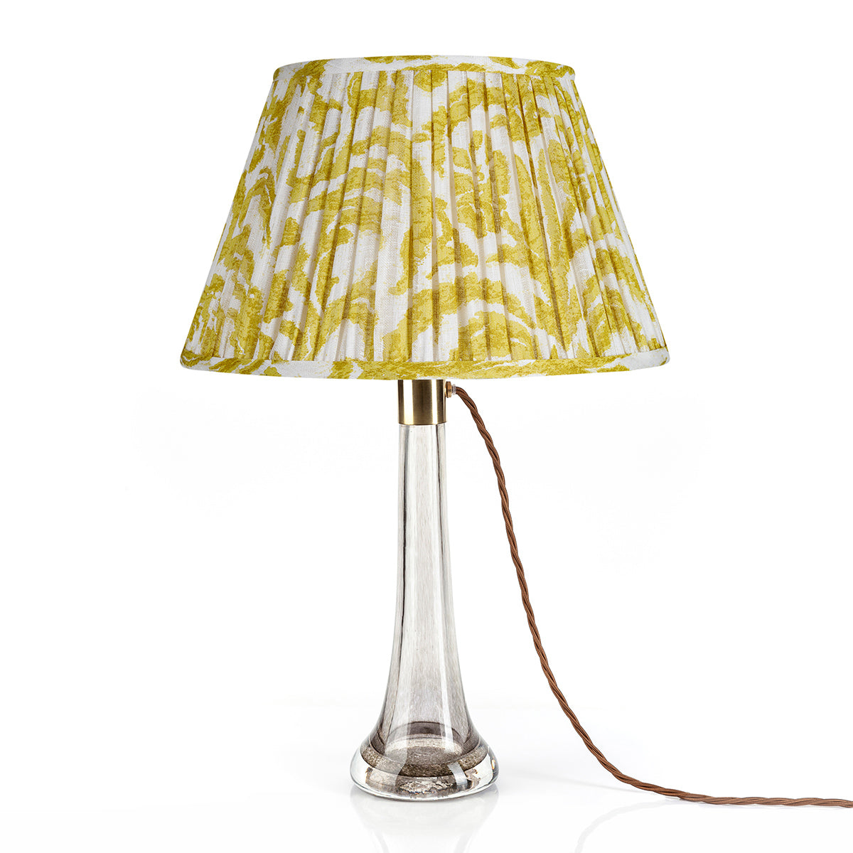 Marlborough Yellow Gathered Linen Lampshade | Fermoie