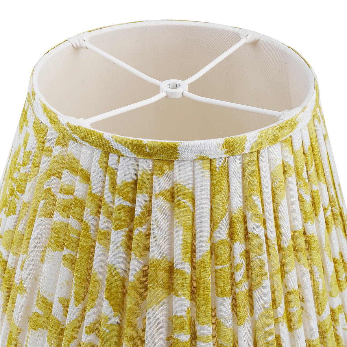 Marlborough Yellow Gathered Linen Lampshade | Fermoie