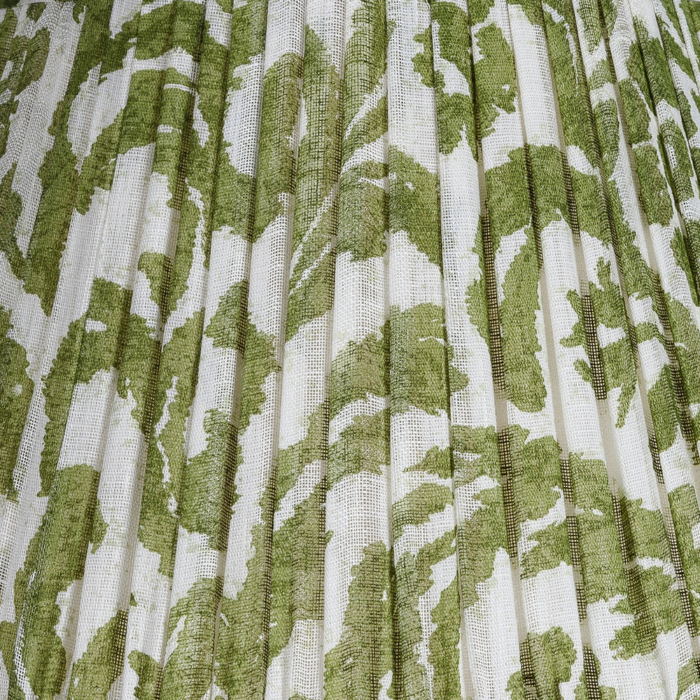 Marlborough Green Gathered Linen Lampshade | Fermoie